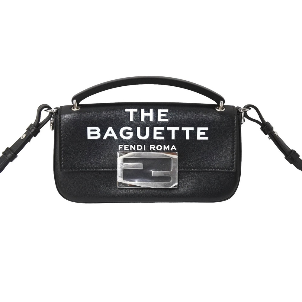 Fendi Marc collaboration Baguette phone Jacobs bag leather pouch black